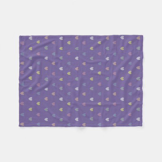 Kleine polka harten op Ultra Violet Paars Fleece Deken (Voorkant (Horizontaal))