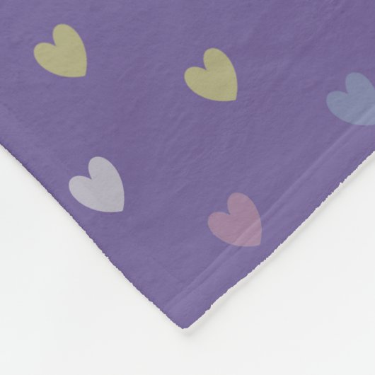 Kleine polka harten op Ultra Violet Paars Fleece Deken (Hoek)