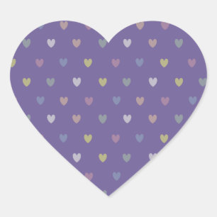 Kleine polka harten op Ultra Violet Paars Hart Sticker