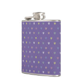 Kleine polka harten op Ultra Violet Paars Heupfles (Links)