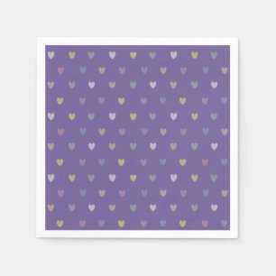 Kleine polka harten op Ultra Violet Paars Servet