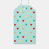 Kleine polka harten op zeebrasem groen cadeaulabel (Voorkant)