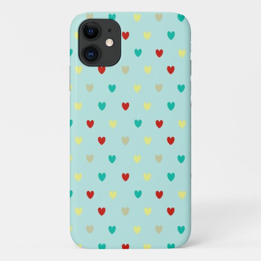 Kleine polka harten op zeebrasem groen Case-Mate iPhone case (Achterkant)