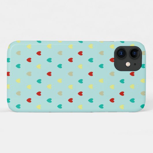 Kleine polka harten op zeebrasem groen Case-Mate iPhone case (Achterkant (horizontaal))