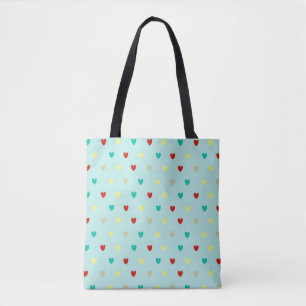 Kleine polka harten op zeebrasem groen tote bag