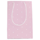 Kleine polka stipt licht roze wit schattig patroon medium cadeauzakje (Voorkant)