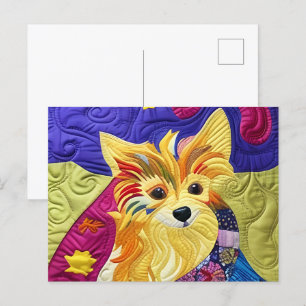Kleine pom Puppy Quilly als design Briefkaart