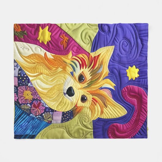 Kleine pom Puppy Quilly als design Fleece Deken (Voorkant (Horizontaal))