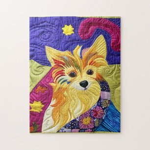 Kleine pom Puppy Quilly als design Legpuzzel