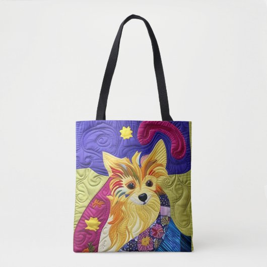 Kleine pom Puppy Quilly als design Tote Bag (Voorkant)