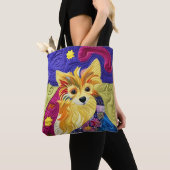 Kleine pom Puppy Quilly als design Tote Bag (Dichtbij)