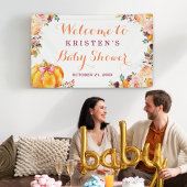 Kleine pomkin Floral Herfst najaar Baby shower Spandoek