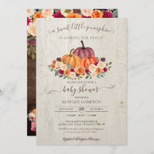 Kleine pomkin Rustic Wood Autumn Baby shower