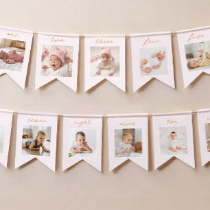 Kleine Pompoen 1e Verjaardag Fotobanner Vlaggetjes