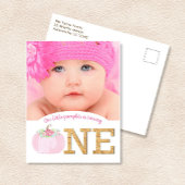 Kleine Pompoen 1e Verjaardag Meisje Uitnodiging