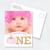 Kleine Pompoen 1e Verjaardag Meisje Uitnodiging