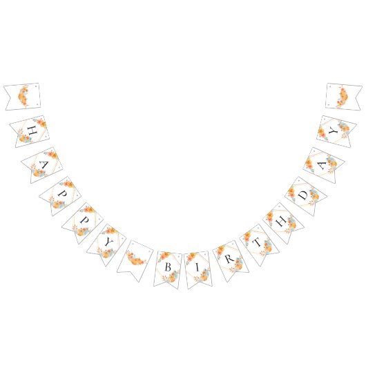 Kleine Pompoen 1e Verjaardag Waterverf Herfst Herf Vlaggetjes (Alle)