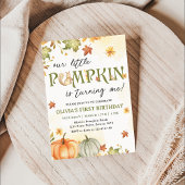 Kleine Pompoen 1e Verjaardagsfeestuitnodiging Kaart