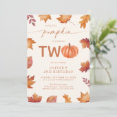 Kleine Pompoen 2e Verjaardag Herfst Kaart (Staand voorkant)