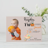 Kleine pompoen 2e verjaardag Kinderen van Birthday Kaart (Staand voorkant)