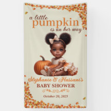 Kleine Pompoen Afro-Amerikaans Meisje Baby Shower
