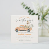 Kleine Pompoen aquarel babyshower uitnodiging (Staand voorkant)