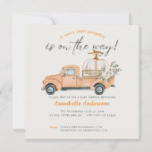 Kleine Pompoen aquarel babyshower uitnodiging (Voorkant)