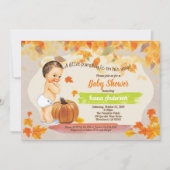Kleine pompoen baby boy shower herfst kaart (Voorkant)