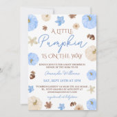 Kleine pompoen baby jongen douche kaart (Voorkant)