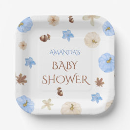 Kleine pompoen baby jongen douche papieren bordje