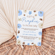 kleine pompoen baby jongen shower