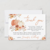 Kleine Pompoen Baby Meisje Douche Dank u kaart (Voorkant)