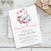 Kleine Pompoen Baby Meisje Douche Herfst Blad Kran Kaart