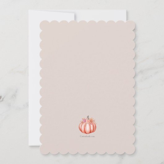 Kleine Pompoen Baby Meisje Douche Kaart (Achterkant)