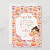 Kleine Pompoen Baby Meisje Douche Licht Brunette Kaart (Voorkant)