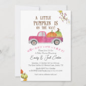 Kleine Pompoen Baby Meisje Douche Rustieke Roze Vr Kaart (Voorkant)