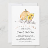 Kleine Pompoen Baby Meisje Douche Zonnebloem Sinaa Kaart (Voorkant)