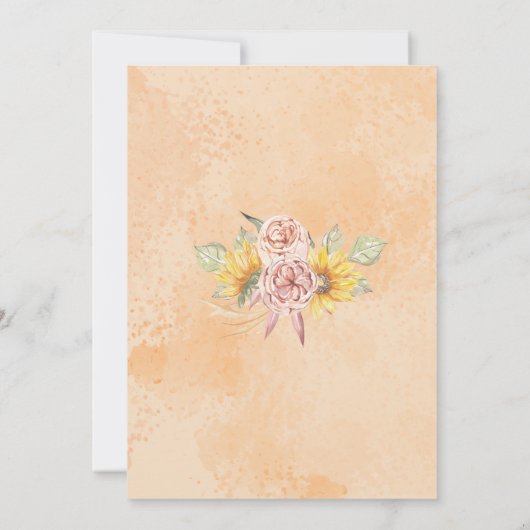 Kleine Pompoen Baby Meisje Douche Zonnebloem Sinaa Kaart (Achterkant)