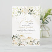 kleine pompoen baby meisje koppels douche uitnodig kaart (Staand voorkant)