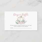 Kleine pompoen baby meisje luier loterij ticket informatiekaartje (Voorkant)