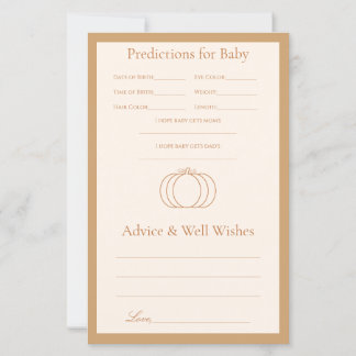Kleine Pompoen Baby Shower Advies/ Voorspellingen