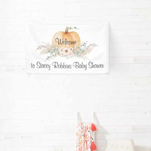 Kleine pompoen Baby shower banner (Insitu)