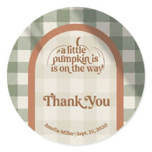 Kleine Pompoen Baby Shower Bedank Sticker