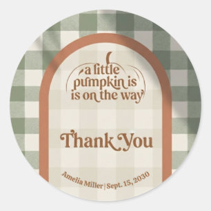 Kleine Pompoen Baby Shower Bedank Sticker