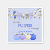 Kleine Pompoen Baby shower Blauwe Ivoor Lavendel Servet (Voorkant)