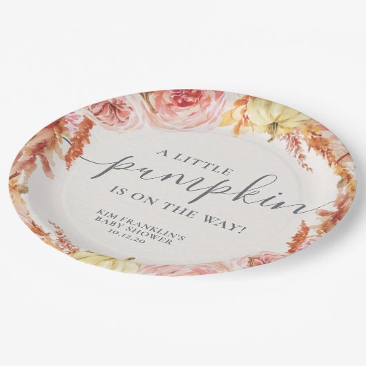 Kleine pompoen baby shower borden papieren bordje (Gekanteld)