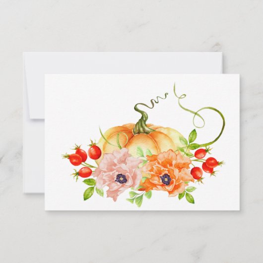 Kleine pompoen baby shower dank je kaart (Achterkant)