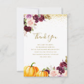 kleine pompoen baby shower dank je kaart (Voorkant)