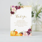 kleine pompoen baby shower dank je kaart (Staand voorkant)