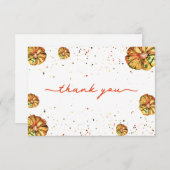 Kleine pompoen baby shower dank je kaart (Voorkant / Achterkant)